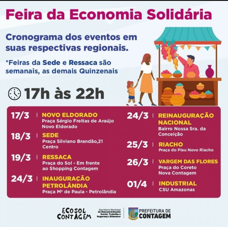 GERAÇÃO DE RENDA. Feiras da Economia Solidária retornam às atividades a partir desta quinta-feira (17/3)