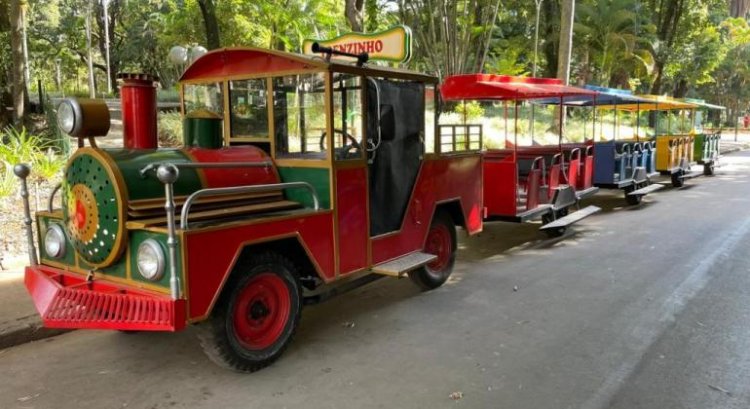 Atração no Parque Municipal, trenzinho passou por reforma e modernização