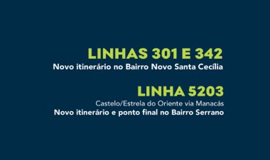 PBH altera itinerário nas linhas 301, 342 e 5203